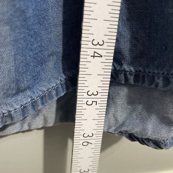 Time & True Women’s M Blue Chambray Long Sleeve Midi Dress Casual - Picture 9 of 16